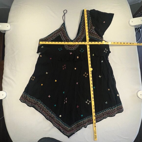 Free People - Lg These Eyes Together One Shoulder Embroidery Asymmetrical - Picture 10 of 10